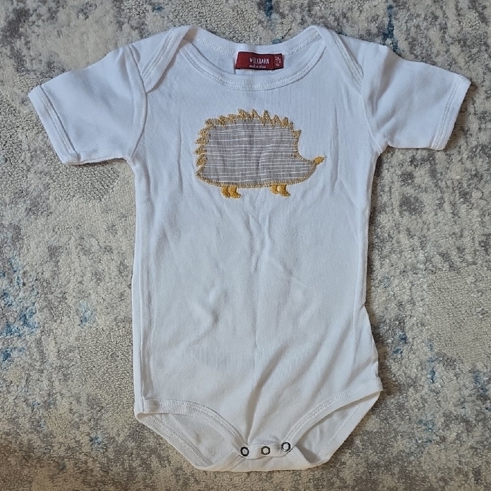 🥳 5 for $25 BUNDLE Milkbarn Size 6-12 Months Bamboo Hedgehog Bodysuit